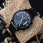 To My Son Engraved Design Black Chronograph Men's Watch, Black & Brass Black Watch, Mens Gear Watch, Engraved Military Watch, Fossil Watch - Best Today's Gifts