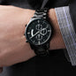 Personalized Engraved Black Chronograph Men's Watch, Black & Brass Black Watch, Mens Gear Watch, Engraved Military Watch, Fossil Watch - Best Today's Gifts