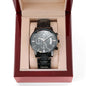To My Son Engraved Design Black Chronograph Men's Watch, Black & Brass Black Watch, Mens Gear Watch, Engraved Military Watch, Fossil Watch - Best Today's Gifts