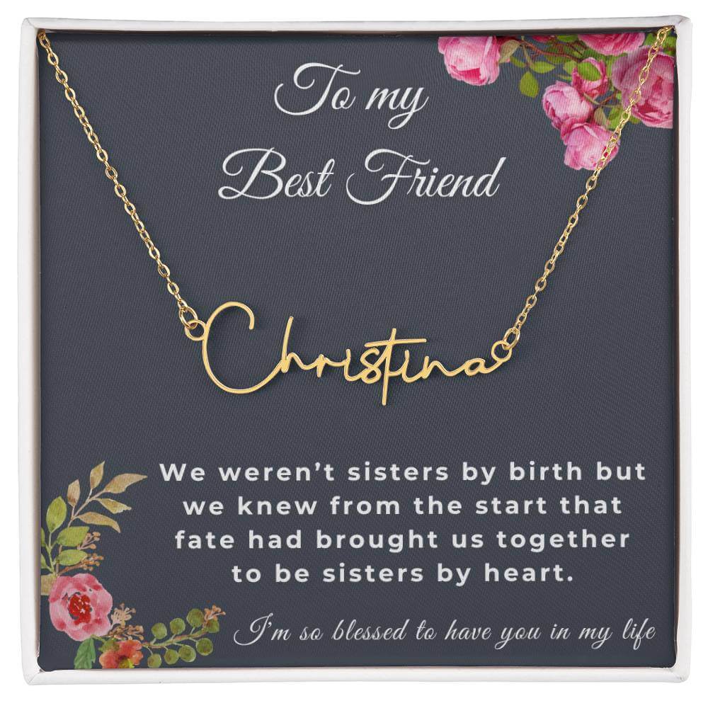 To My Best Friend Signature Name Necklace, Friendship Jewelry, Personalized Gift For Best Friend, Best Friend Necklace - Best Today's Gifts