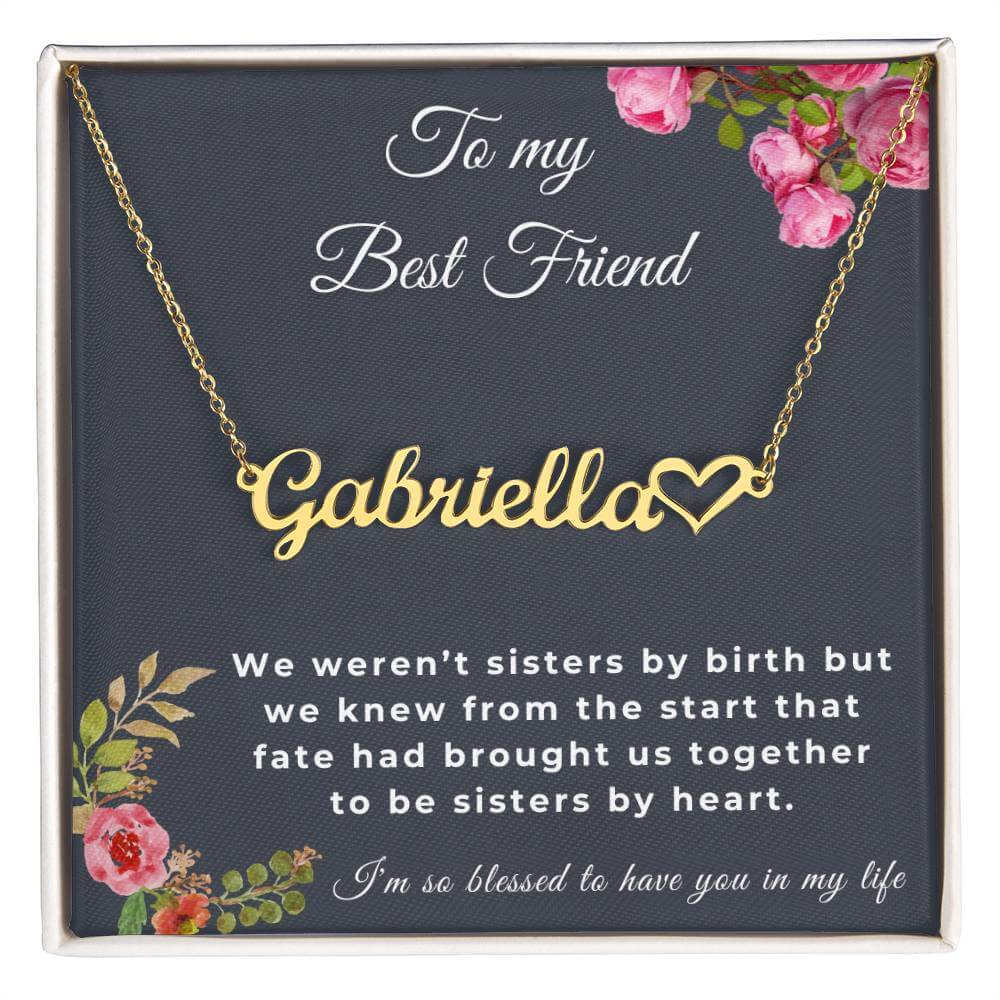 To My Best Friend Personalized Heart Name Necklace, Friendship Jewelry, Personalized Gift For Best Friend, Best Friend Necklace - Best Today's Gifts