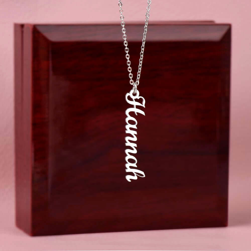 Vertical Name Necklace Without Message Card, Gift for Mom, Gift for Sister, Gift for Wife, Gift for Girlfriend, Personalized Gift - Best Today's Gifts