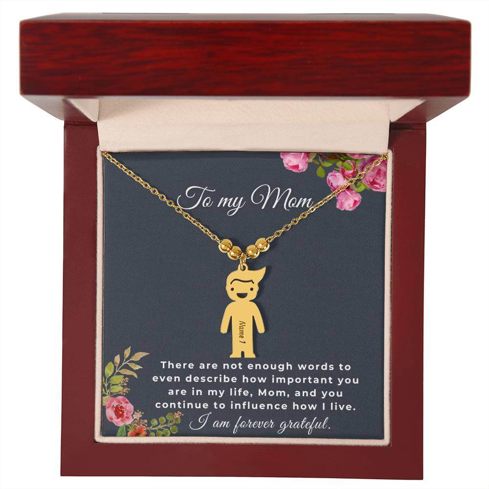 To My Mom Engraved Kids Charm Necklace, Housewarming Gift For My Mom - Best Today's Gifts