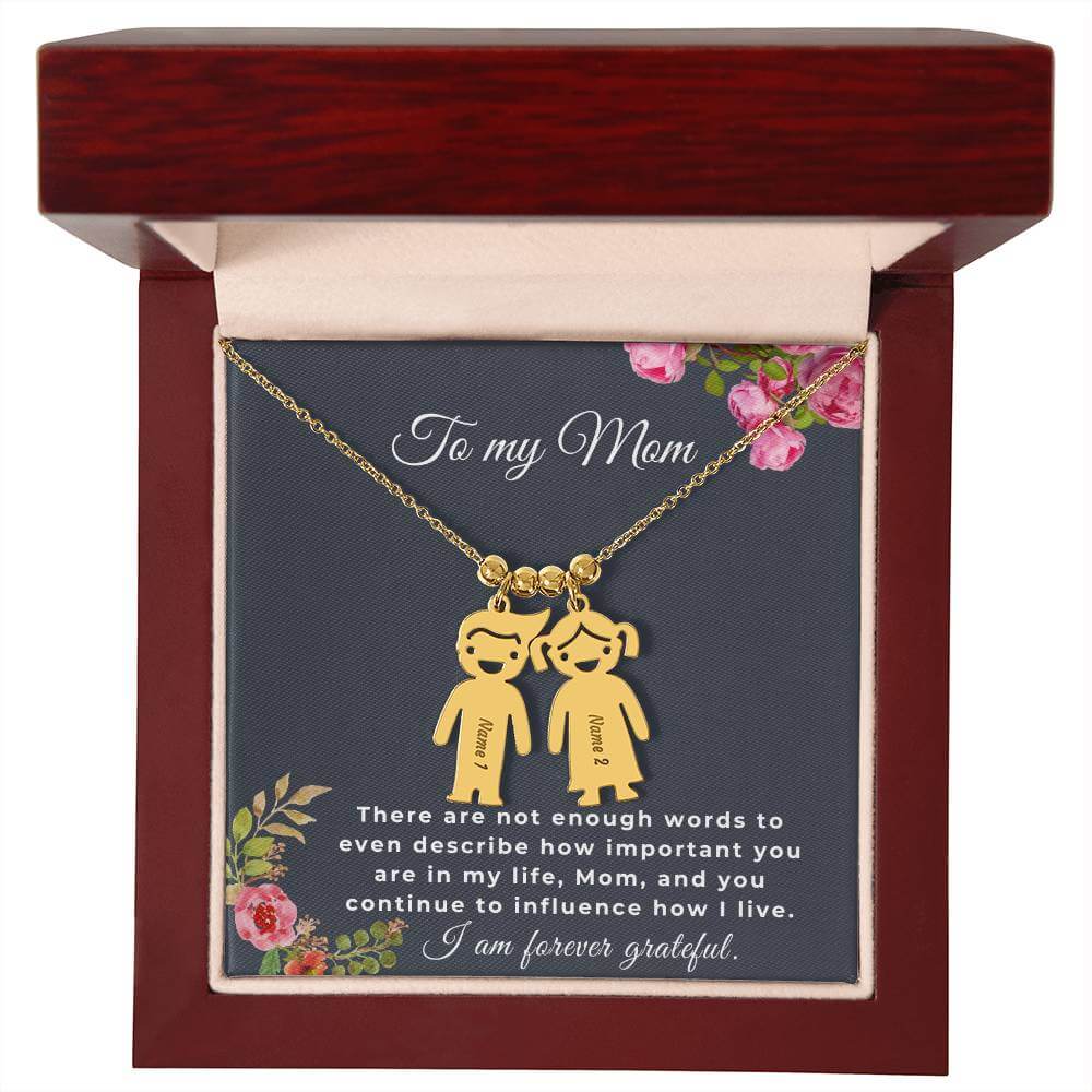 To My Mom Engraved Kids Charm Necklace, Housewarming Gift For My Mom - Best Today's Gifts
