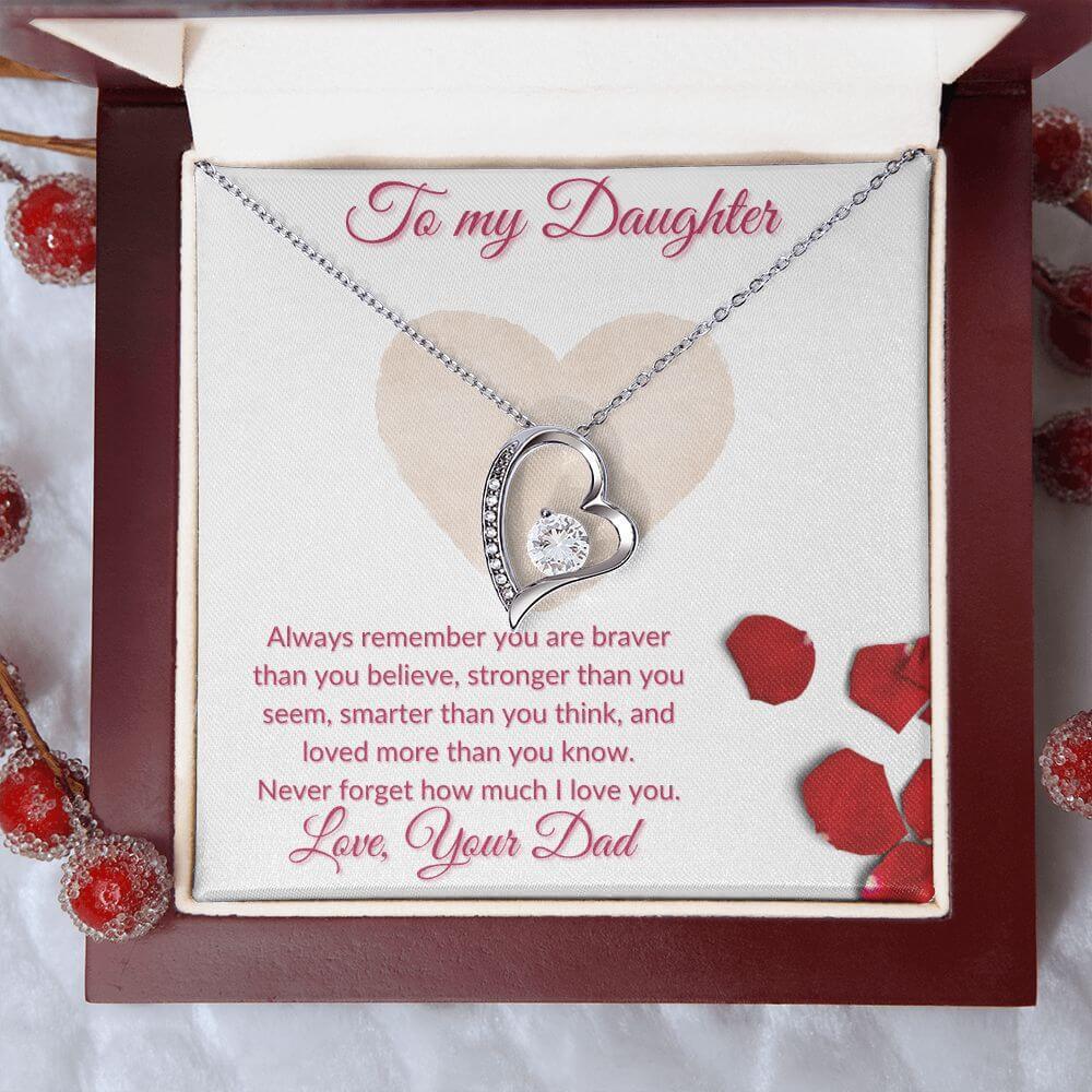 Daughter Forever Love Necklace From Dad, Daughter Anniversary Gift, Sentimental Gift for My Daughter, Birthday Gift for My Daughter - Best Today's Gifts