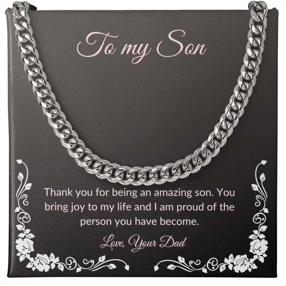 Cuban Link Chain Necklace - From Dad to Son - Best Today's Gifts