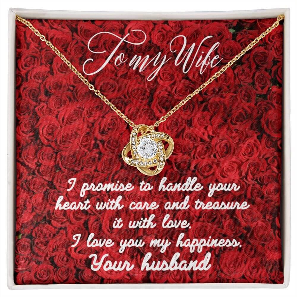 To My Wife Love Knot Necklace, Wife Gift From Husband, Anniversary Gift for Wife, Sentimental Gift for Wife, Birthday Gift for Wife - Best Today's Gifts