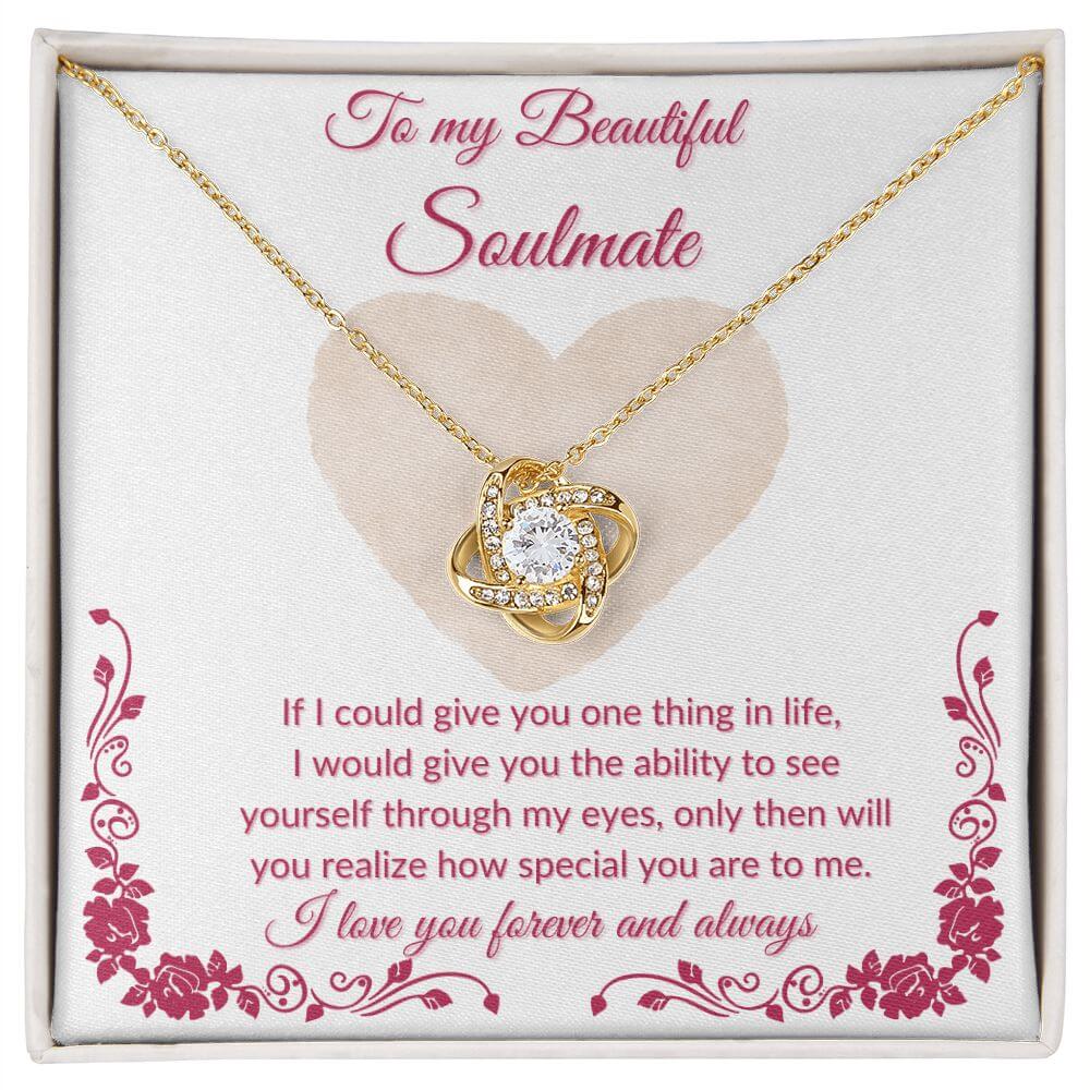 To My Soulmate Love Knot Necklace, Necklace For Her, Soulmate Necklace Gift For Her, Soulmate Gift, Soulmate Jewelry, Jewelry Gift Her - Best Today's Gifts