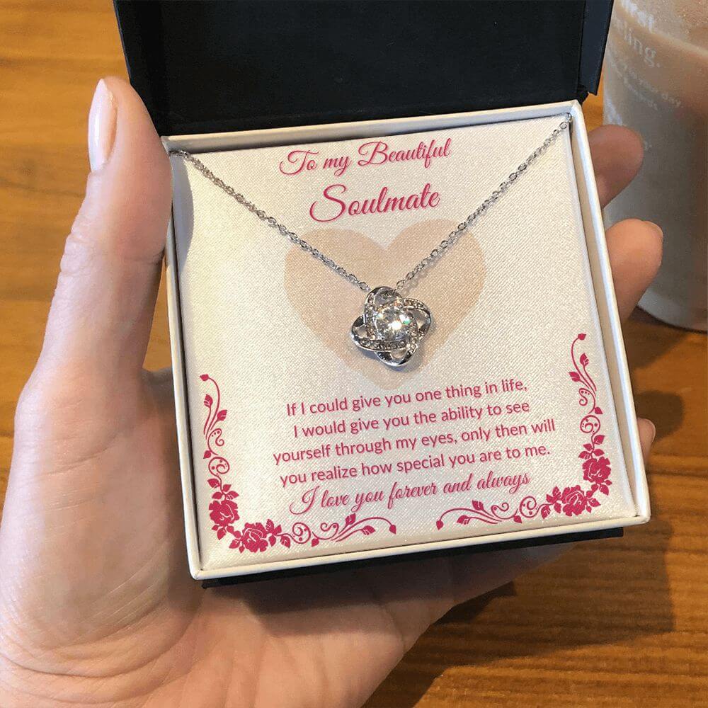 To My Soulmate Love Knot Necklace, Necklace For Her, Soulmate Necklace Gift For Her, Soulmate Gift, Soulmate Jewelry, Jewelry Gift Her - Best Today's Gifts
