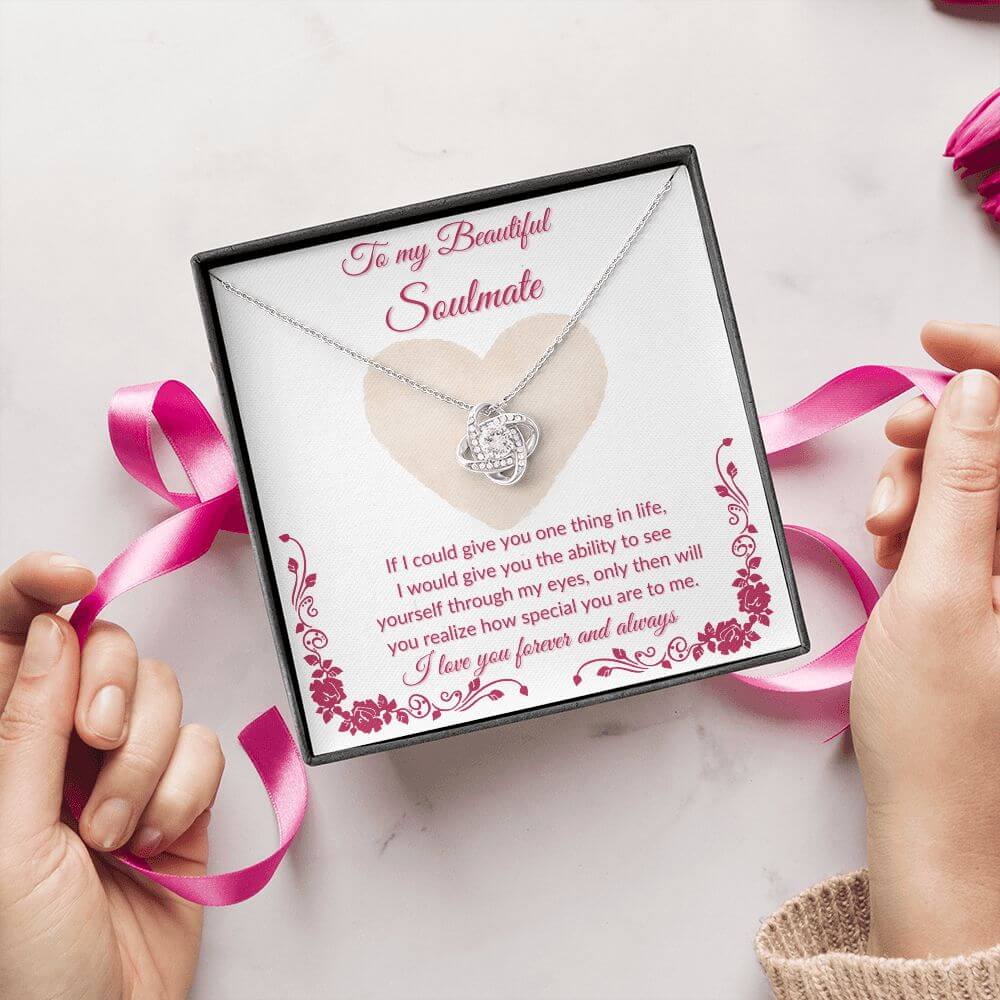 To My Soulmate Love Knot Necklace, Necklace For Her, Soulmate Necklace Gift For Her, Soulmate Gift, Soulmate Jewelry, Jewelry Gift Her - Best Today's Gifts