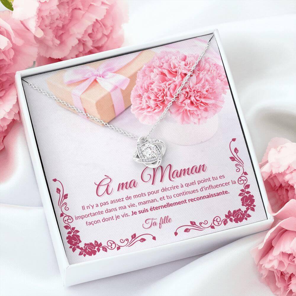 À ma Maman, Love Knot Necklace, de la part de ta fille - Best Today's Gifts