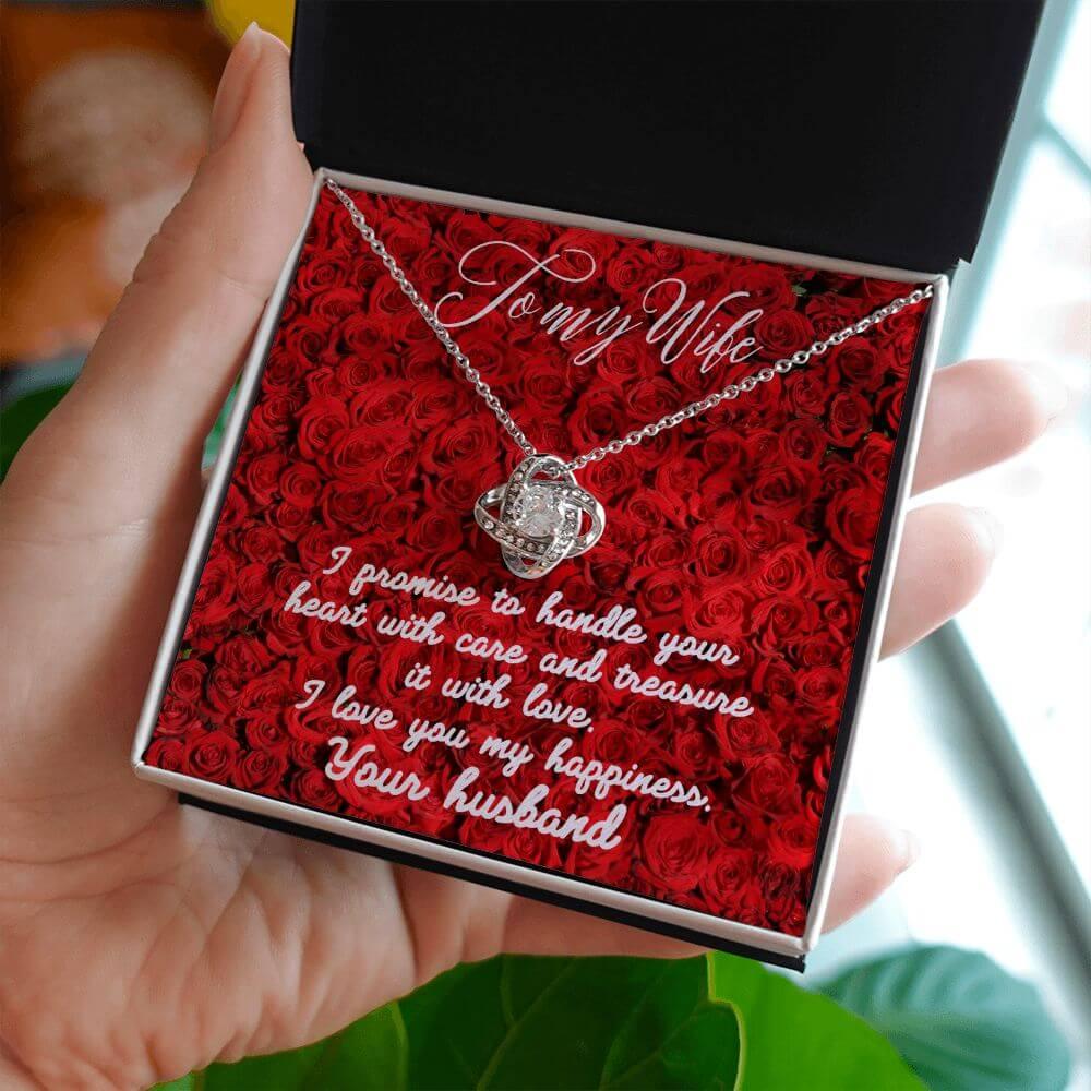 To My Wife Love Knot Necklace, Wife Gift From Husband, Anniversary Gift for Wife, Sentimental Gift for Wife, Birthday Gift for Wife - Best Today's Gifts