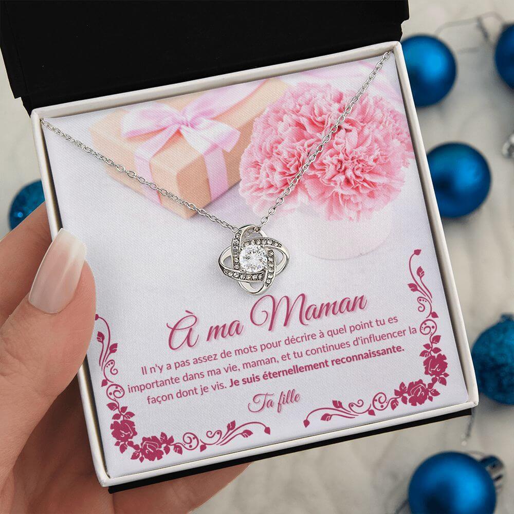 À ma Maman, Love Knot Necklace, de la part de ta fille - Best Today's Gifts