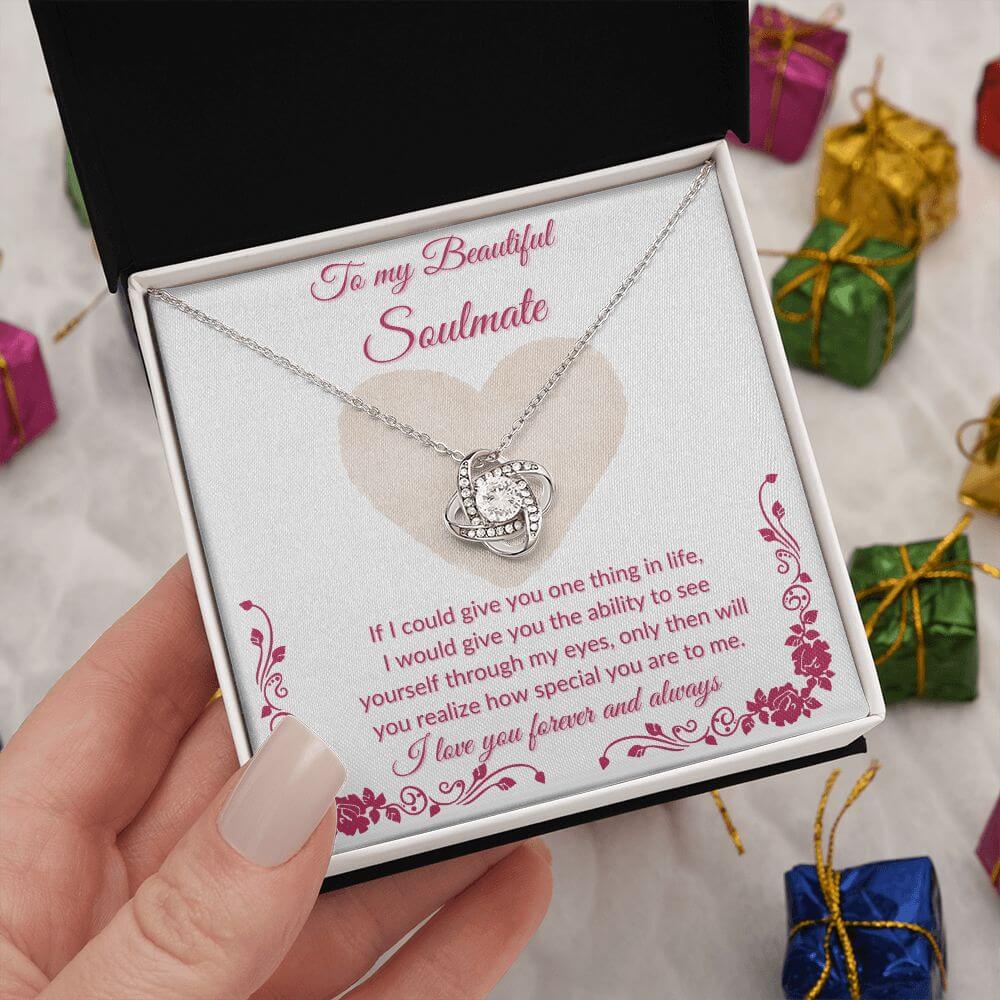 To My Soulmate Love Knot Necklace, Necklace For Her, Soulmate Necklace Gift For Her, Soulmate Gift, Soulmate Jewelry, Jewelry Gift Her - Best Today's Gifts