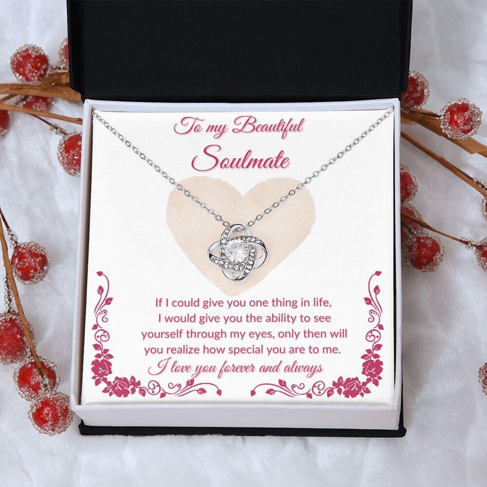 To My Soulmate Love Knot Necklace, Necklace For Her, Soulmate Necklace Gift For Her, Soulmate Gift, Soulmate Jewelry, Jewelry Gift Her - Best Today's Gifts