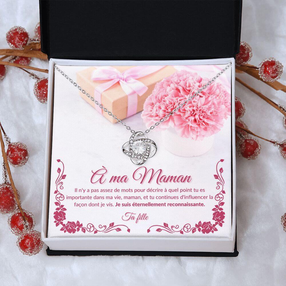 À ma Maman, Love Knot Necklace, de la part de ta fille - Best Today's Gifts
