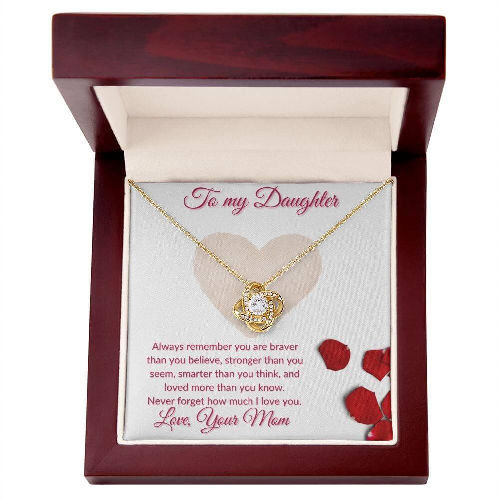 Daughter Love Knot Necklace From Mom, Daughter Anniversary Gift, Sentimental Gift for My Daughter, Birthday Gift for My Daughter - Best Today's Gifts