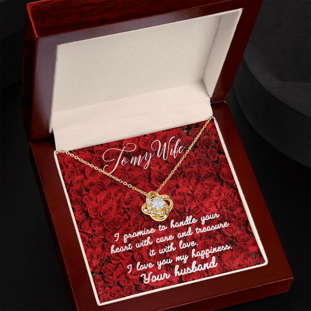 To My Wife Love Knot Necklace, Wife Gift From Husband, Anniversary Gift for Wife, Sentimental Gift for Wife, Birthday Gift for Wife - Best Today's Gifts