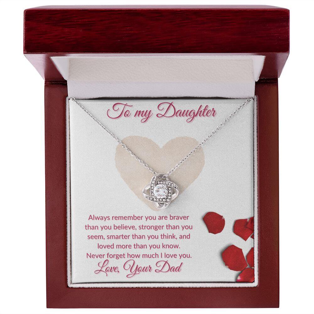 Daughter Love Knot Necklace From Dad, Daughter Anniversary Gift, Sentimental Gift for My Daughter, Birthday Gift for My Daughter - Best Today's Gifts