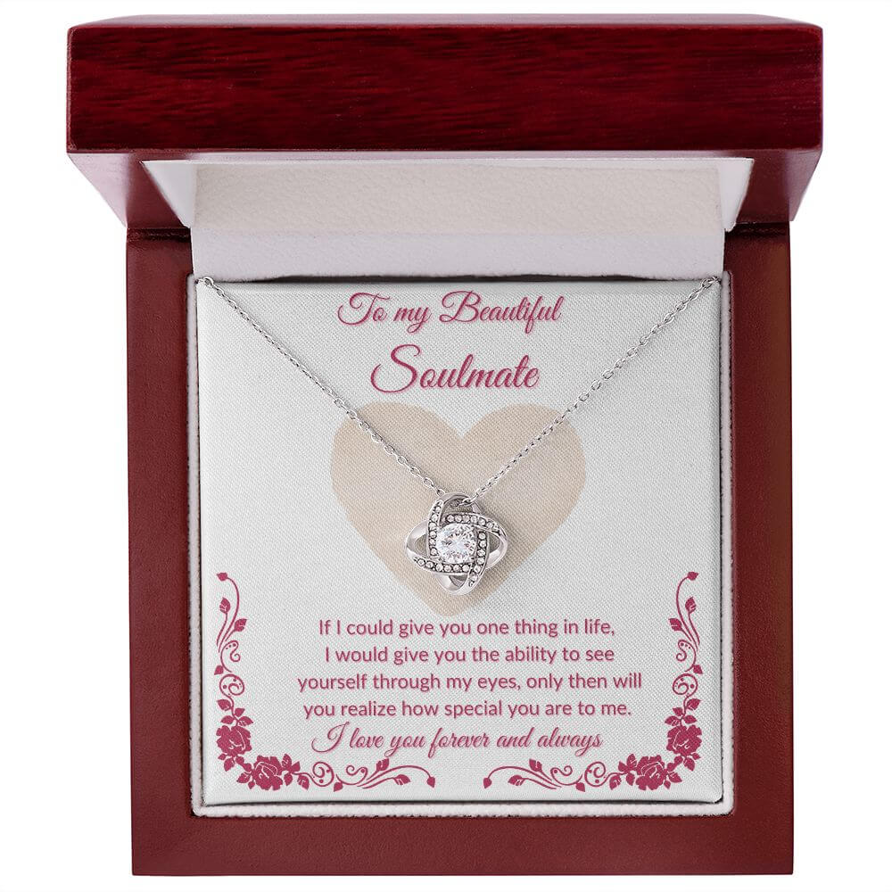 To My Soulmate Love Knot Necklace, Necklace For Her, Soulmate Necklace Gift For Her, Soulmate Gift, Soulmate Jewelry, Jewelry Gift Her - Best Today's Gifts