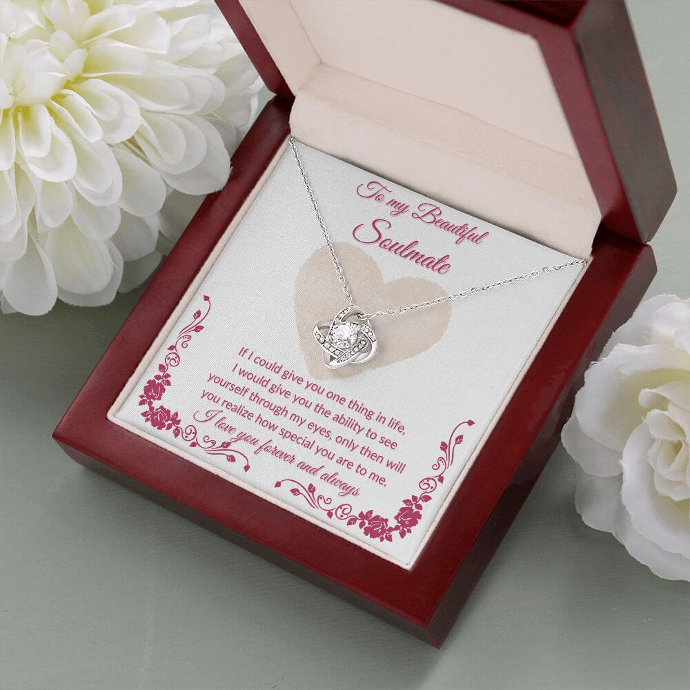 To My Soulmate Love Knot Necklace, Necklace For Her, Soulmate Necklace Gift For Her, Soulmate Gift, Soulmate Jewelry, Jewelry Gift Her - Best Today's Gifts