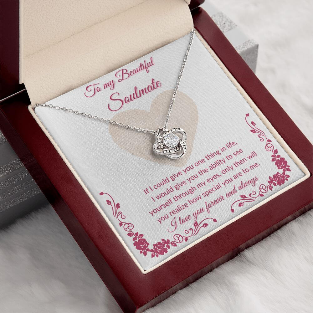 To My Soulmate Love Knot Necklace, Necklace For Her, Soulmate Necklace Gift For Her, Soulmate Gift, Soulmate Jewelry, Jewelry Gift Her - Best Today's Gifts