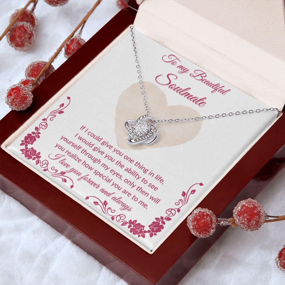 To My Soulmate Love Knot Necklace, Necklace For Her, Soulmate Necklace Gift For Her, Soulmate Gift, Soulmate Jewelry, Jewelry Gift Her - Best Today's Gifts