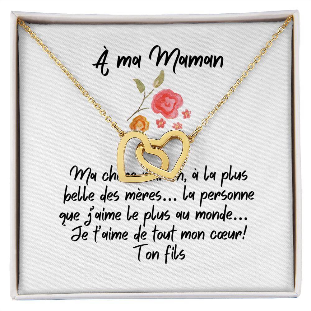 À ma Maman, Interlocking Hearts Necklace, de la part de ton fils - Best Today's Gifts
