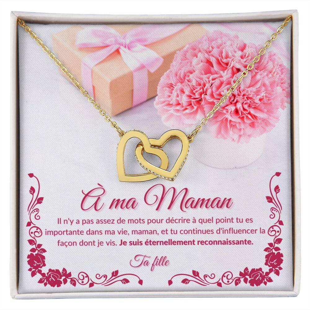 À ma Maman, Interlocking Hearts Necklace, de la part de ta fille - Best Today's Gifts