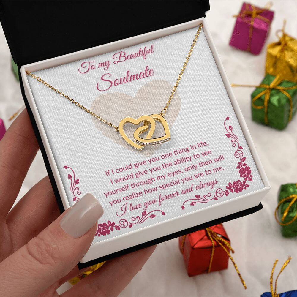 To My Soulmate Interlocking Hearts Necklace, Soulmate Necklace Gift For Her, Soulmate Gift, Soulmate Jewelry For Her, Jewelry Gift Her - Best Today's Gifts