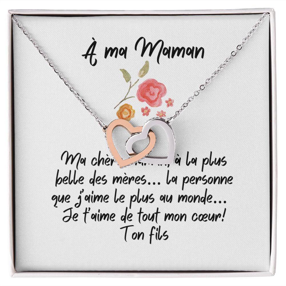 À ma Maman, Interlocking Hearts Necklace, de la part de ton fils - Best Today's Gifts