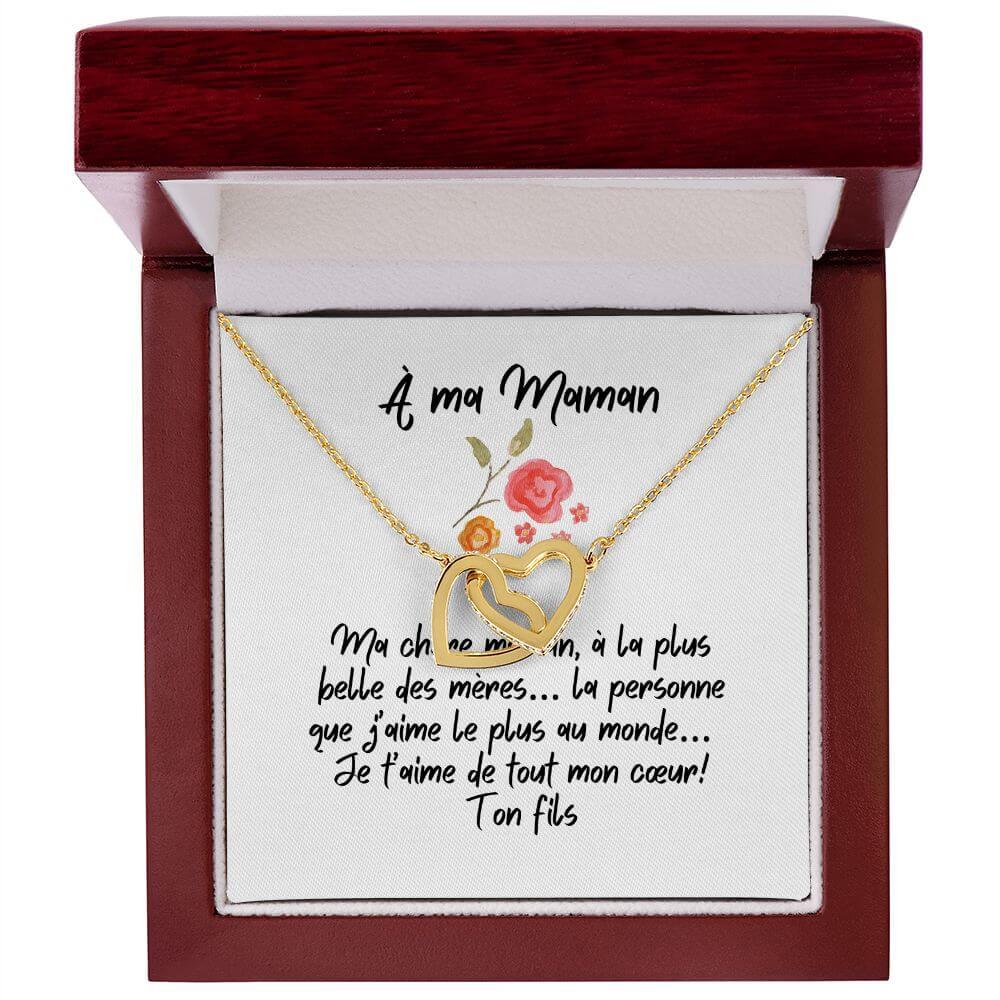 À ma Maman, Interlocking Hearts Necklace, de la part de ton fils - Best Today's Gifts