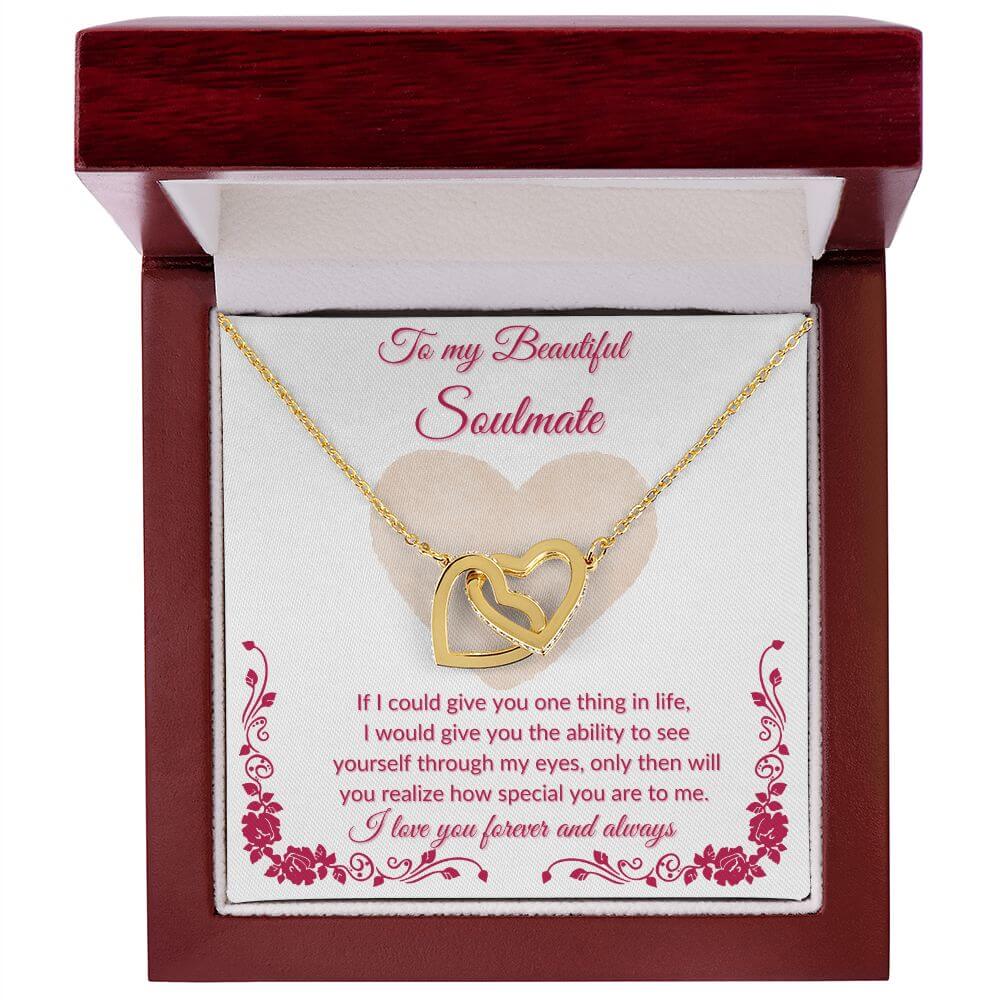 To My Soulmate Interlocking Hearts Necklace, Soulmate Necklace Gift For Her, Soulmate Gift, Soulmate Jewelry For Her, Jewelry Gift Her - Best Today's Gifts