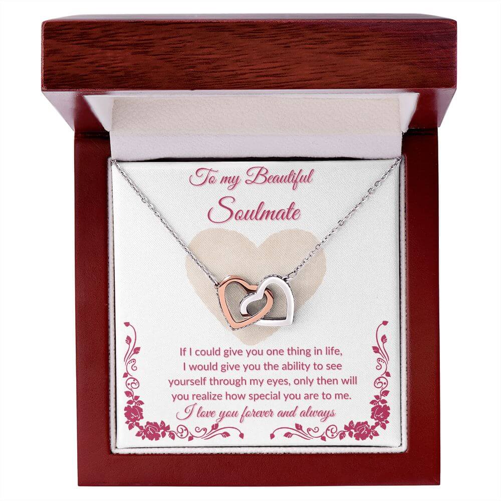 To My Soulmate Interlocking Hearts Necklace, Soulmate Necklace Gift For Her, Soulmate Gift, Soulmate Jewelry For Her, Jewelry Gift Her - Best Today's Gifts