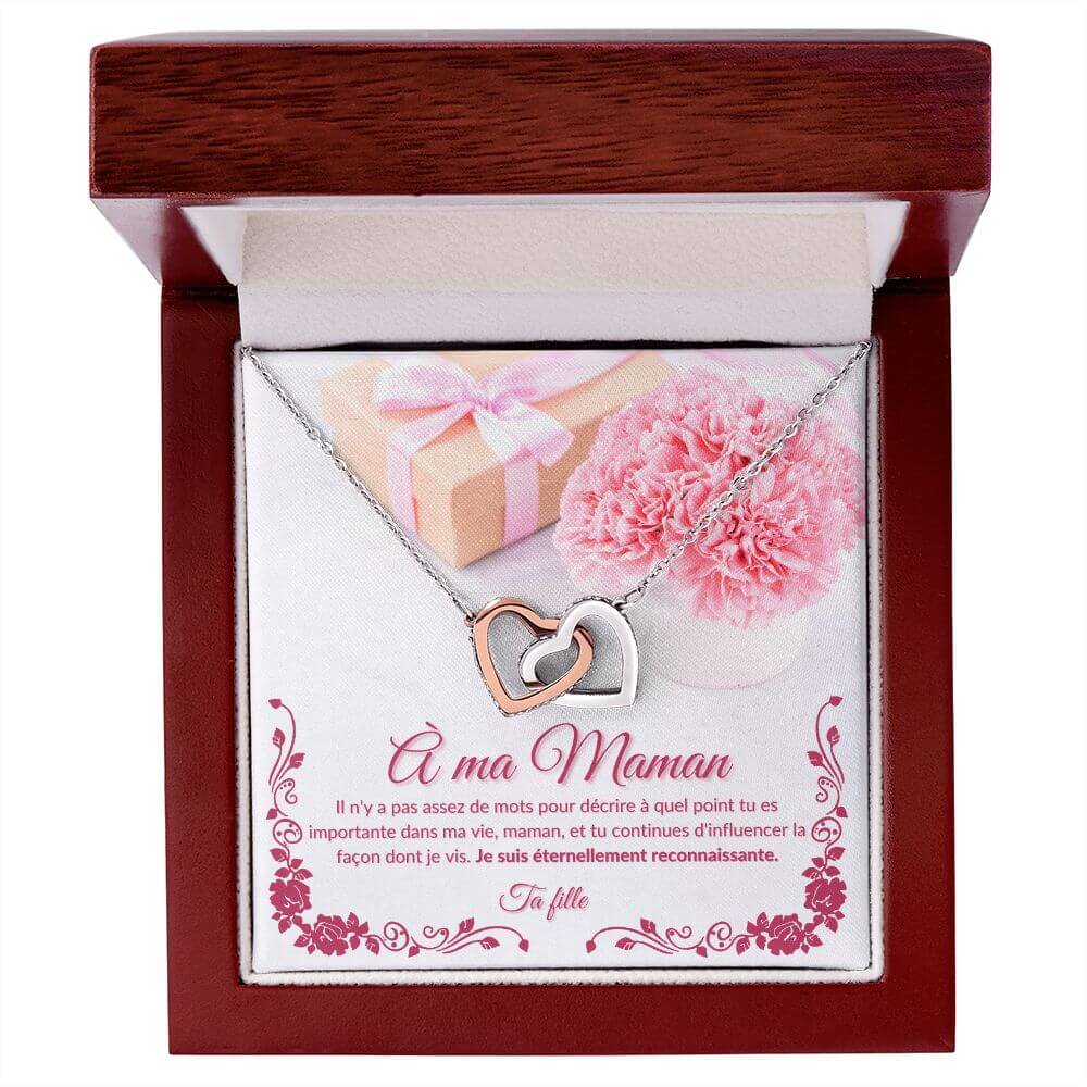 À ma Maman, Interlocking Hearts Necklace, de la part de ta fille - Best Today's Gifts