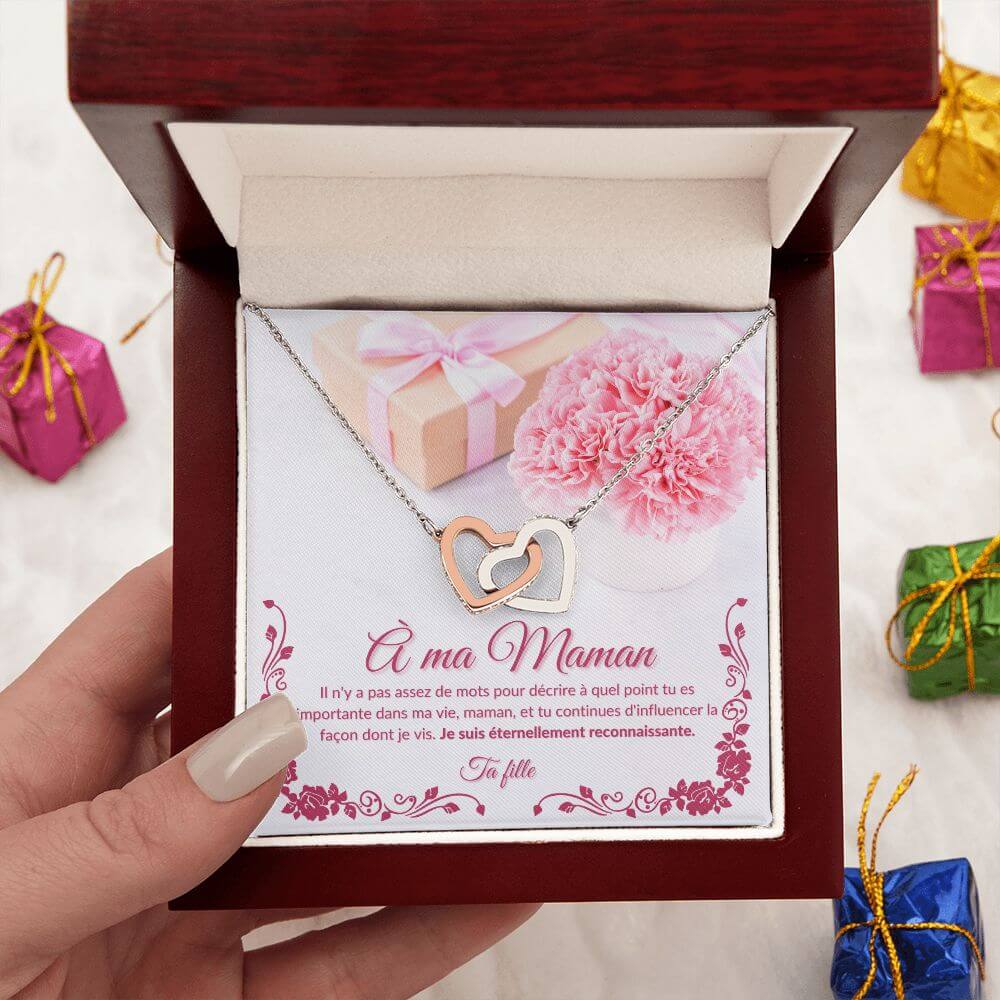 À ma Maman, Interlocking Hearts Necklace, de la part de ta fille - Best Today's Gifts