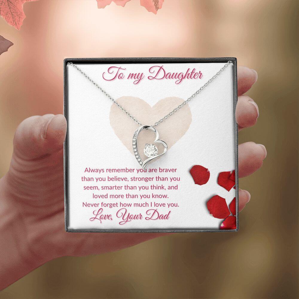 Daughter Forever Love Necklace From Dad, Daughter Anniversary Gift, Sentimental Gift for My Daughter, Birthday Gift for My Daughter - Best Today's Gifts