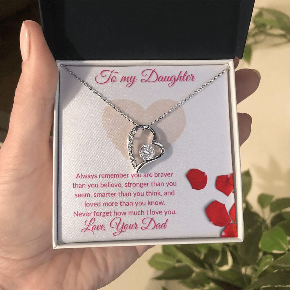 Daughter Forever Love Necklace From Dad, Daughter Anniversary Gift, Sentimental Gift for My Daughter, Birthday Gift for My Daughter - Best Today's Gifts