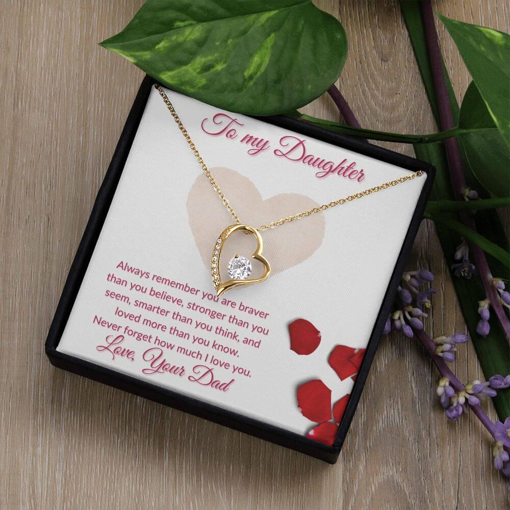 Daughter Forever Love Necklace From Dad, Daughter Anniversary Gift, Sentimental Gift for My Daughter, Birthday Gift for My Daughter - Best Today's Gifts