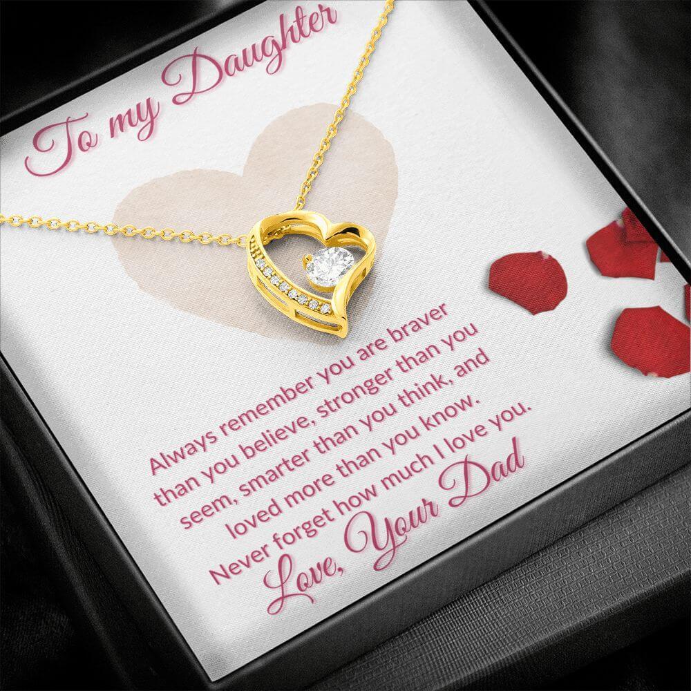 Daughter Forever Love Necklace From Dad, Daughter Anniversary Gift, Sentimental Gift for My Daughter, Birthday Gift for My Daughter - Best Today's Gifts