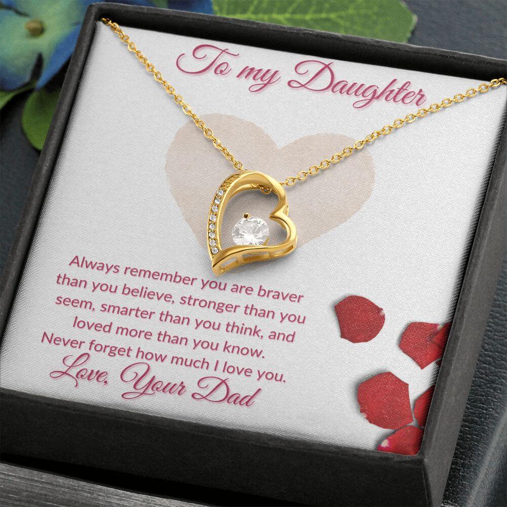 Daughter Forever Love Necklace From Dad, Daughter Anniversary Gift, Sentimental Gift for My Daughter, Birthday Gift for My Daughter - Best Today's Gifts