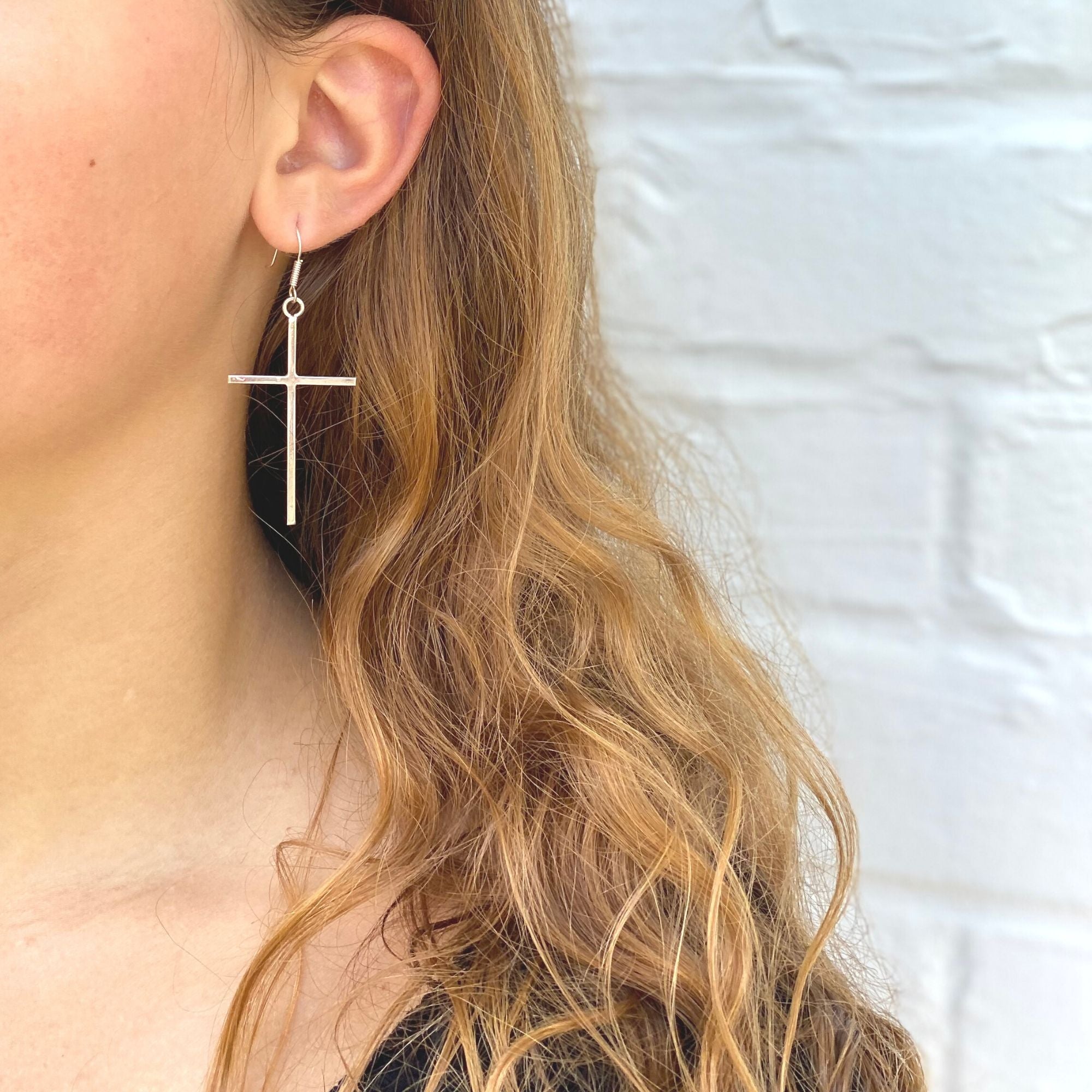 Sterling Silver Cross Drop Earrings - Best Today's Gifts