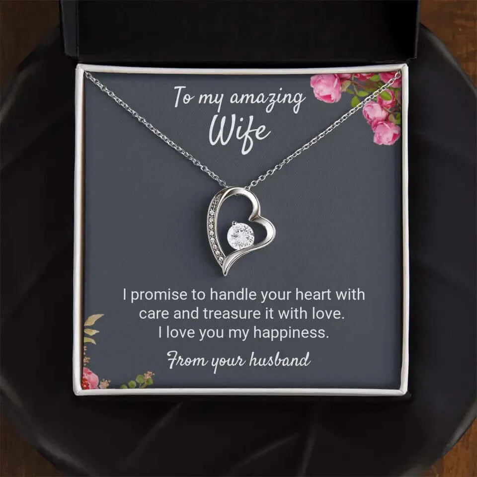 Personalized Forever Love Necklace with Custom Message Card - Best Today's Gifts