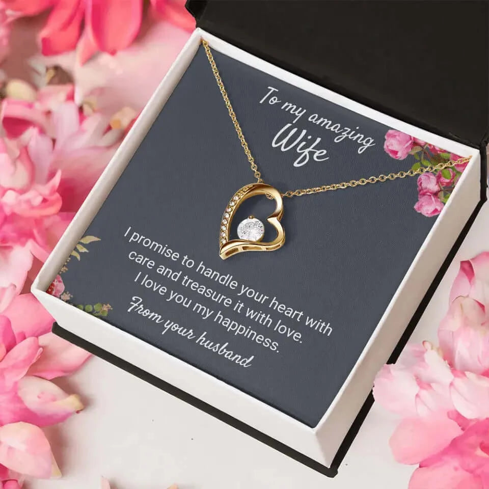 Personalized Forever Love Necklace with Custom Message Card - Best Today's Gifts