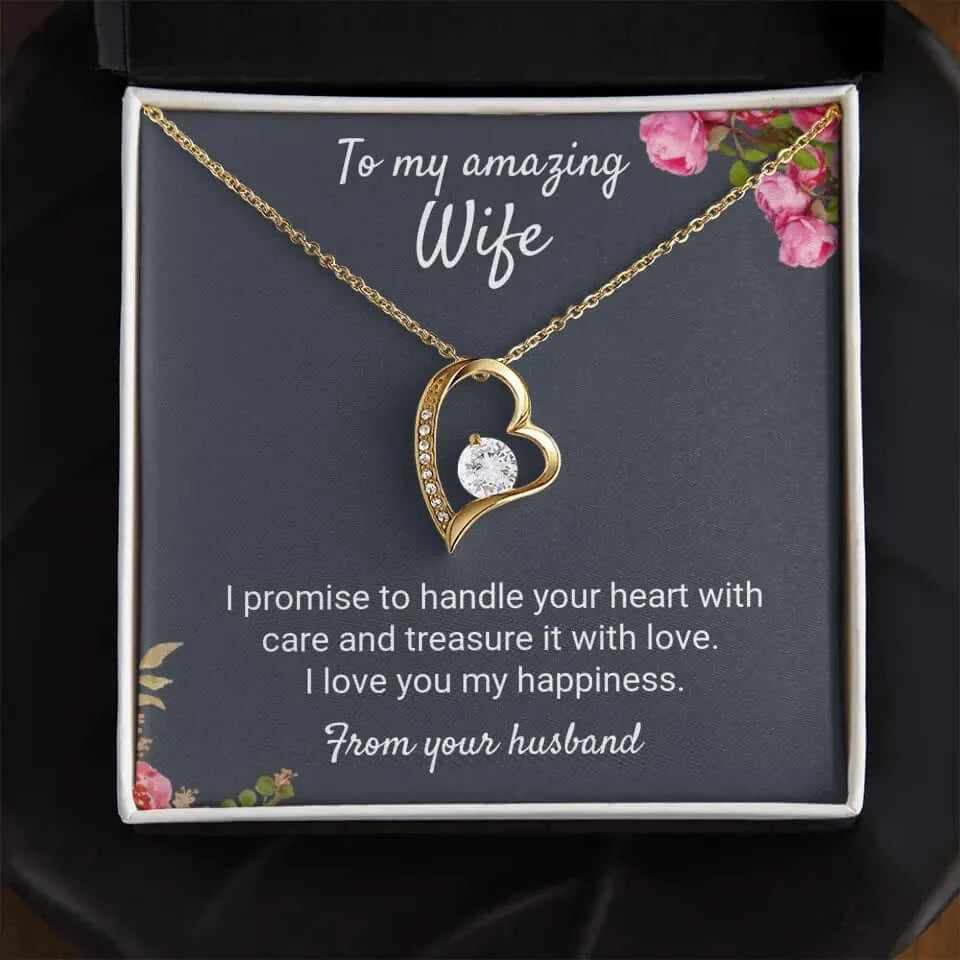 Personalized Forever Love Necklace with Custom Message Card - Best Today's Gifts