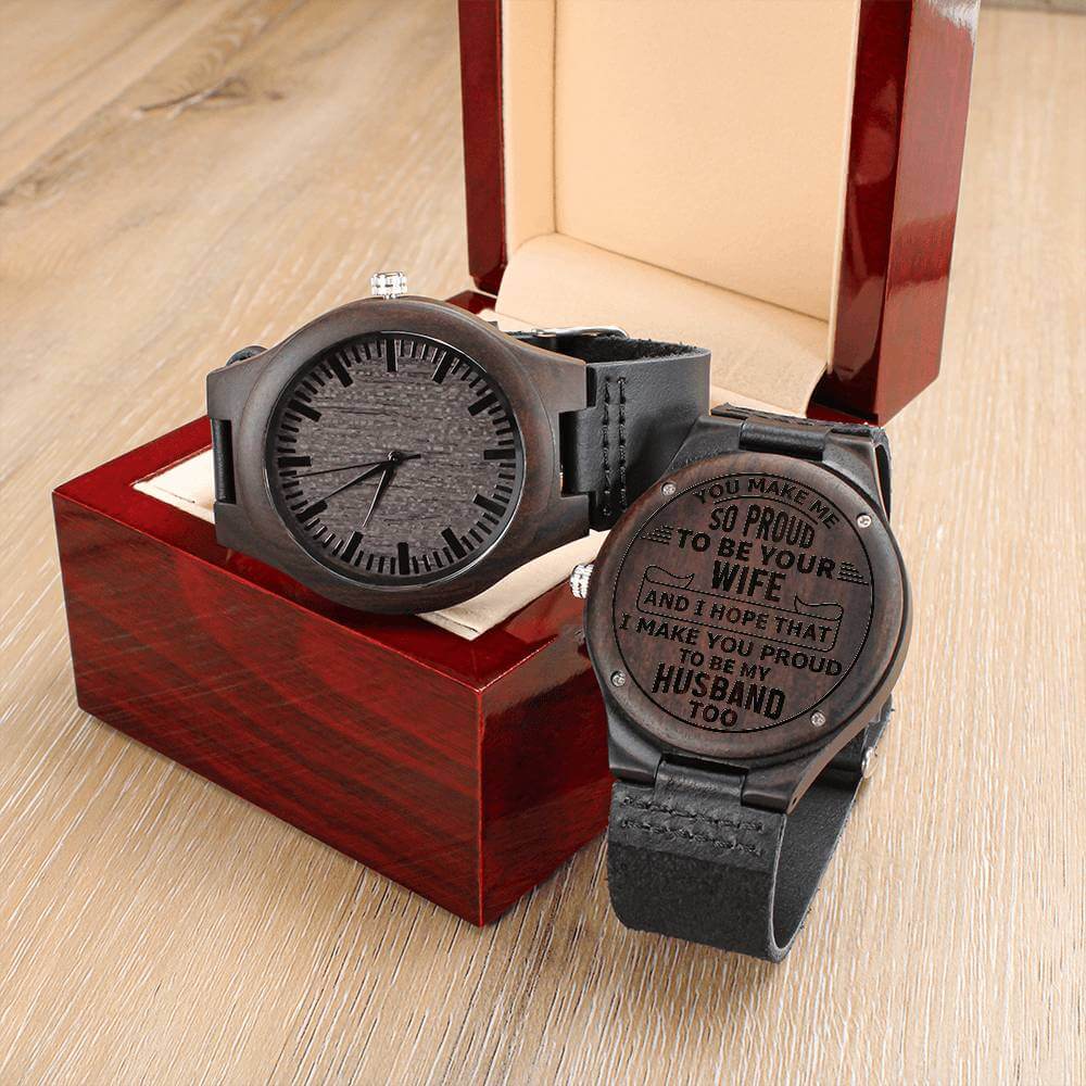 To My Husband Engraved Wooden Watch, Anniversary Gift, Husband Christmas Gift, Valentine's Day Gift, Birthday Gift - Best Today's Gifts