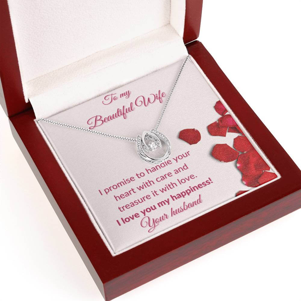 To My Wife Lucky In Love Necklace, Wife Gift From Husband, Anniversary Gift for Wife, Sentimental Gift for Wife, Birthday Gift for Wife - Best Today's Gifts