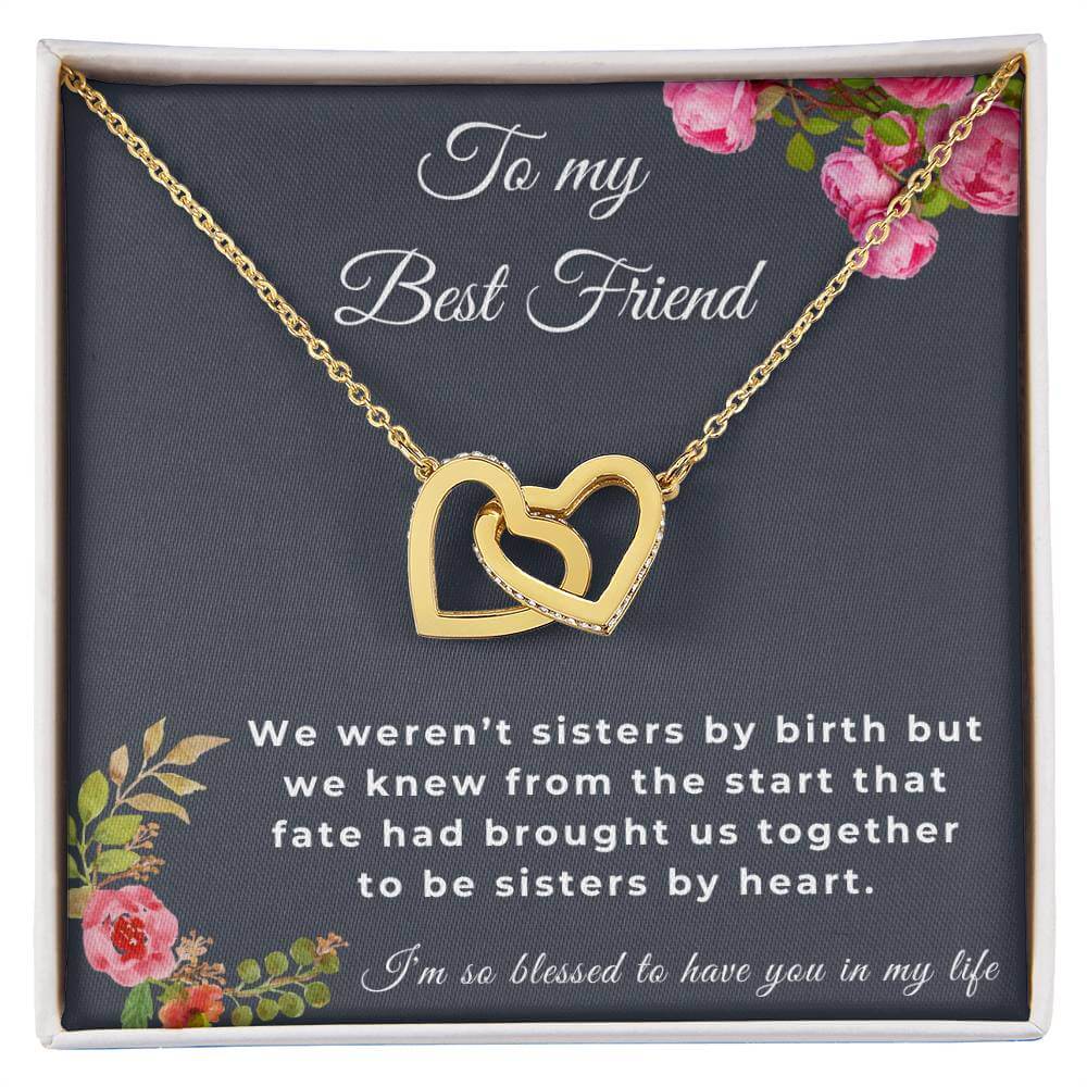 To My Best Friend Interlocking Hearts Necklace, Friendship Jewelry, Personalized Gift For Best Friend, Best Friend Necklace - Best Today's Gifts