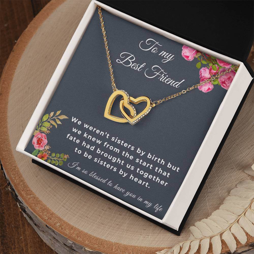 To My Best Friend Interlocking Hearts Necklace, Friendship Jewelry, Personalized Gift For Best Friend, Best Friend Necklace - Best Today's Gifts