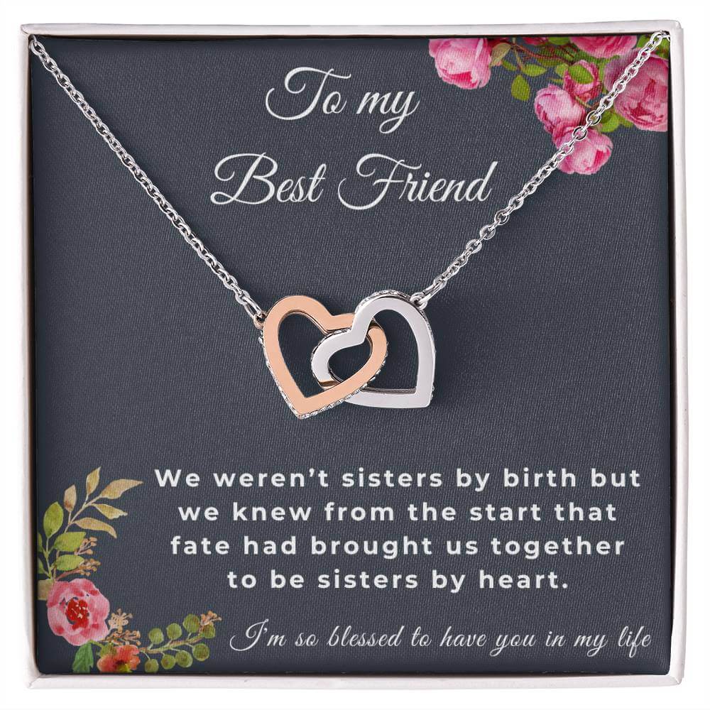 To My Best Friend Interlocking Hearts Necklace, Friendship Jewelry, Personalized Gift For Best Friend, Best Friend Necklace - Best Today's Gifts